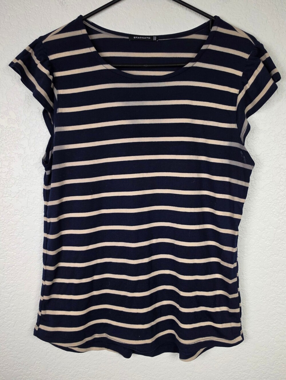 Staccato XL Striped Navy Beige Top